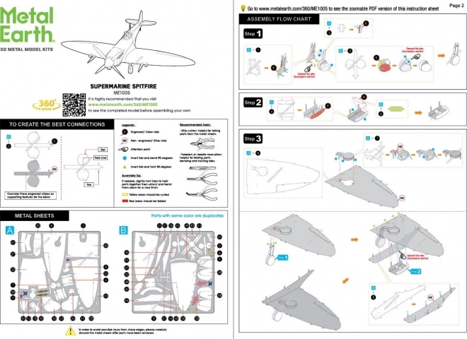 Puzzle 3D Metal Earth supermarine spitfire