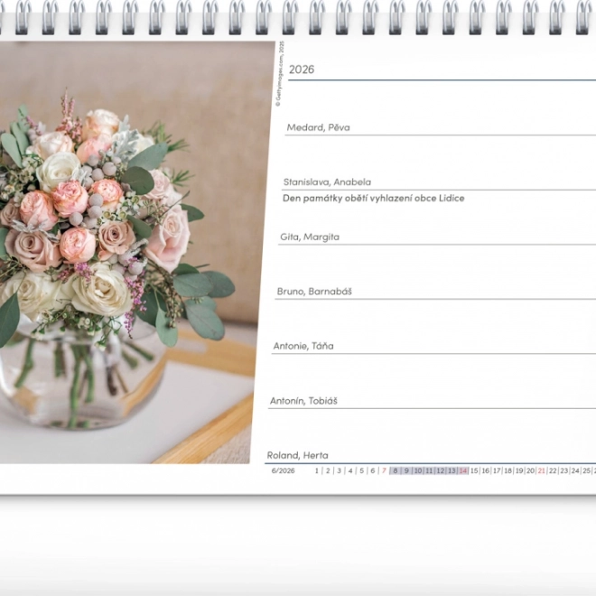 Calendario da tavolo Bouquet 2026