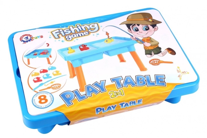 Tavolino Educativo 2 in 1 con Gioco di Pesca