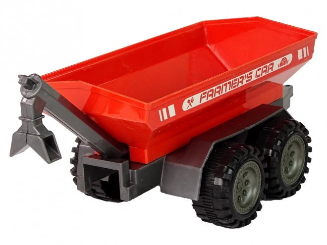 Trattore Verde con Rimorchio Rosso a Frizione