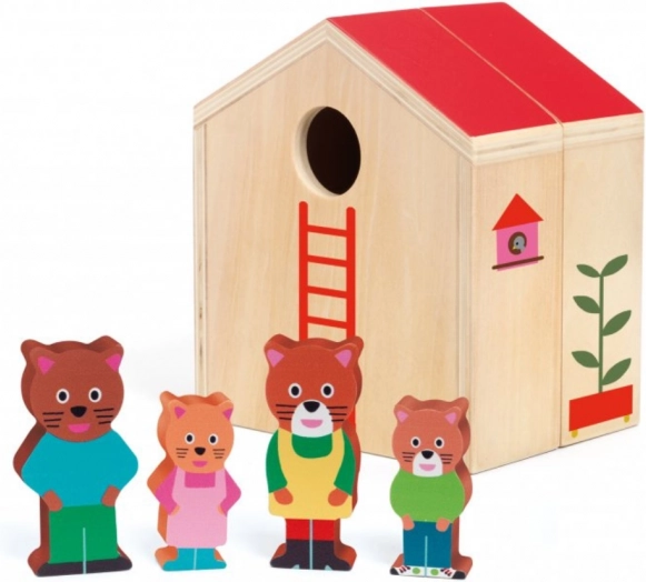 Casetta di legno per famiglia di gatti DJECO