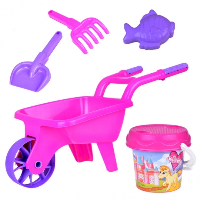 Trolley per bambini con accessori da giardino – Rosa