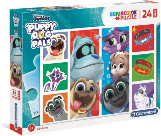 Puzzle 24 pezzi Maxi Super Kolor PUPPY DOG PALS Clementoni