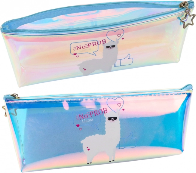 Astuccio scolastico olografico per bambini con lama blu 21x6cm