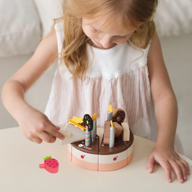 Torta di compleanno in legno da tagliare 19 pezzi