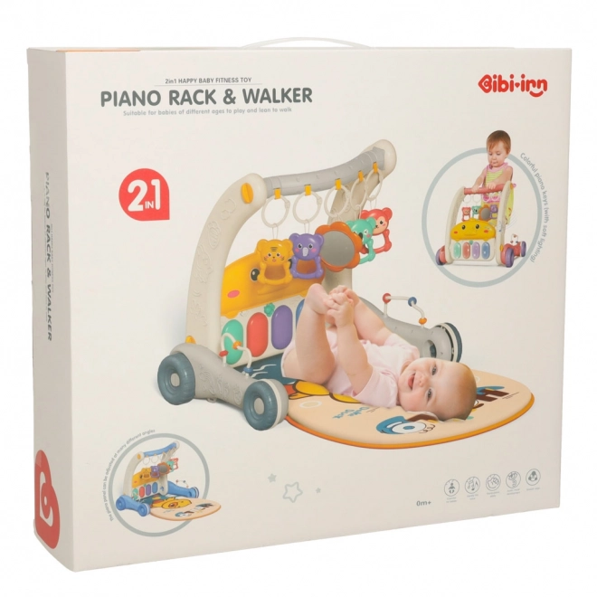 Tappetino educativo e deambulatore con pianola Bibi-inn 2 in 1