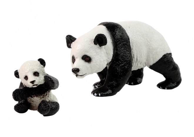 Set di Due Figure di Panda con Pandino Animali del Mondo