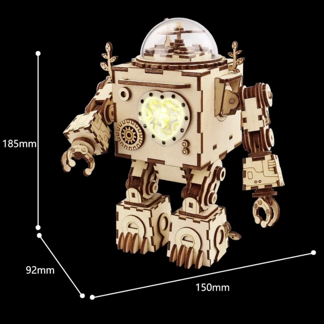 Puzzle in legno 3D Rokr Robot Orpheus con luce