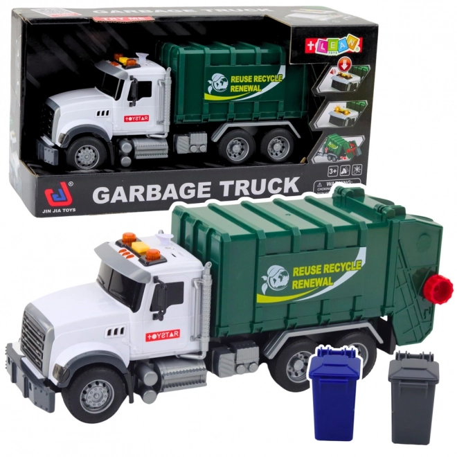 Camion per rifiuti verde con effetti 1:14