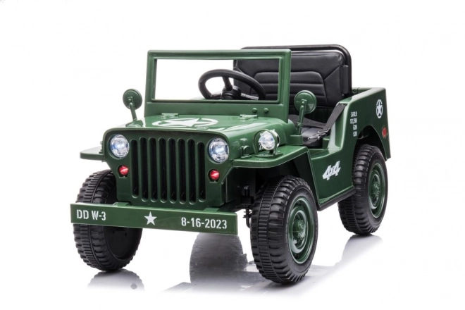 Auto elettrica per bambini verde militare 4x4