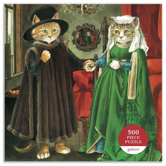 Puzzle meowsterpiece arnolfiniho matrimonio 500 pezzi