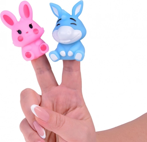 Animaletti da fattoria in gomma per dita - set di 5 figurine