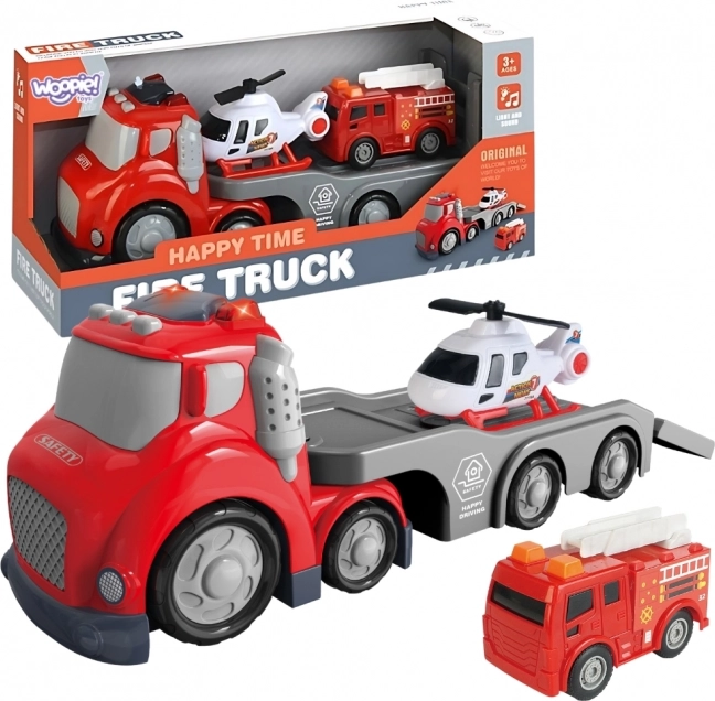 Camion dei Pompieri Rosso CITY TRUCK con Effetti Sonori e di Luce