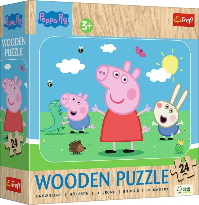 Puzzle in legno Peppa Pig: Incontra la dolce Peppa 24 pezzi