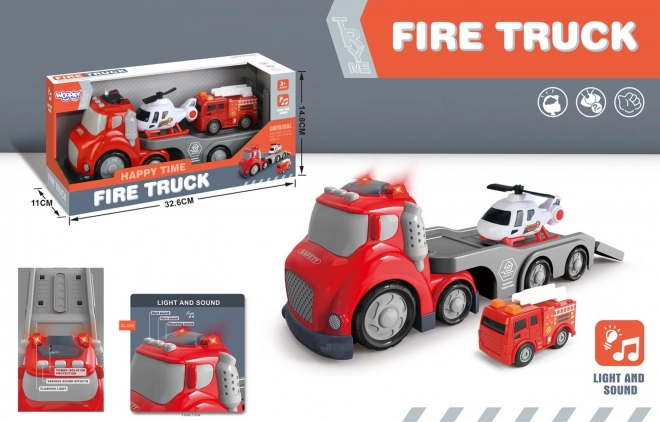 Camion dei Pompieri Rosso CITY TRUCK con Effetti Sonori e di Luce