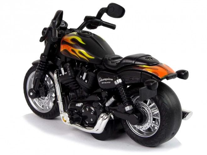 Motocicletta Champion con motore Pull-Back, suoni e luci