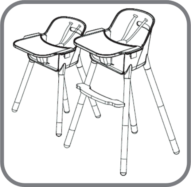 Seggiolone 2 in 1 rosa lillà