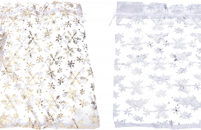 Sacchetto regalo Organza con fiocchi di neve 25x35 cm Natale