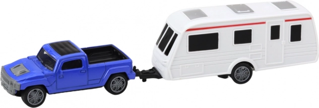 Set Macchinina con Caravan Blu