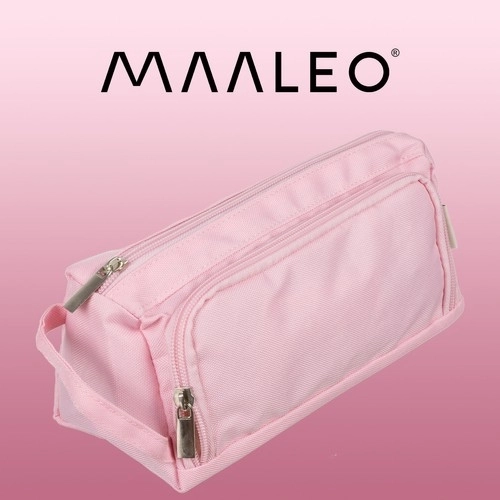 Astuccio scolastico rosa a doppio scomparto Maaleo