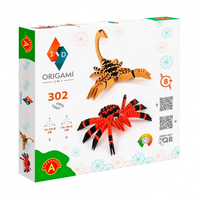 Alexsander origami 3D - set 2in1 ragno e scorpione