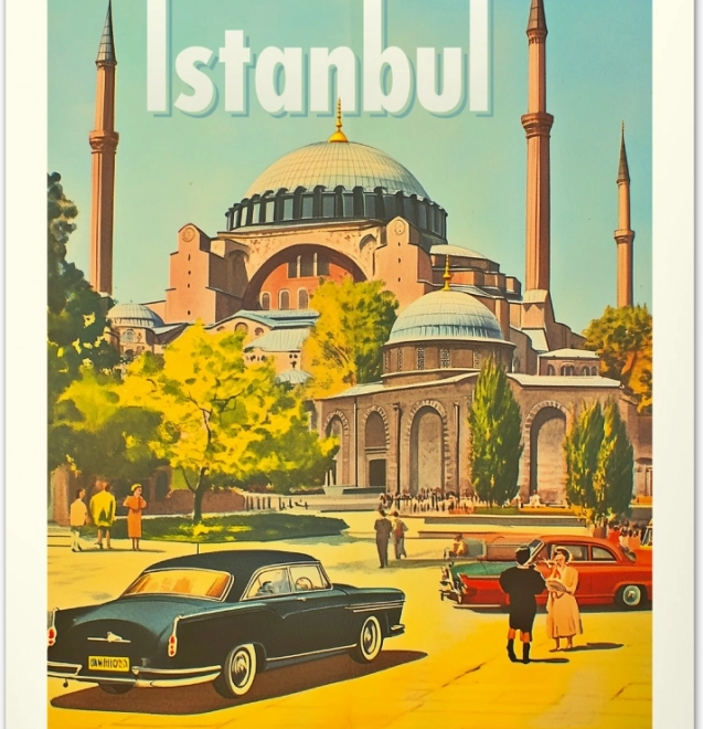 Calendario da parete Vintage poster – città del mondo 2026