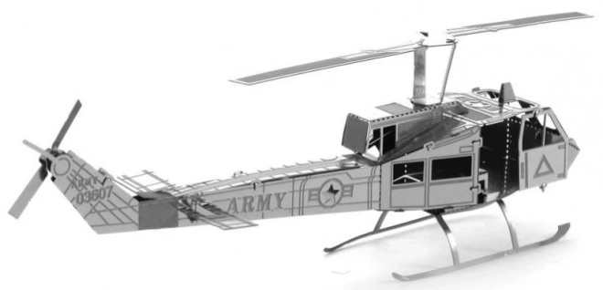 Modello 3D in metallo elicottero Bell UH-1 Huey