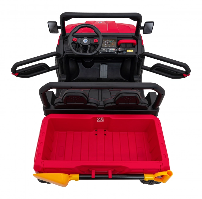 Auto Pick-Up Speed 900 pro bambini Rosso + trazione 4x4 + pompa mobile + vano bagagli + telecomando + pala + LED audio