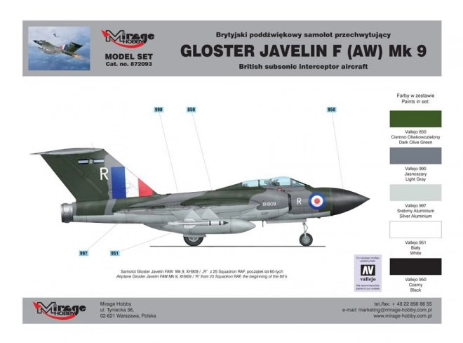 Modello in plastica Gloster Javelin per collezionisti