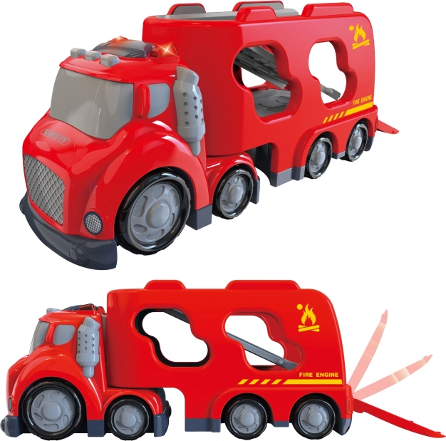 Grande carro attrezzi rosso City Truck con effetti sonori e luminosi