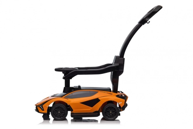 Macchina da passeggio Lamborghini bianca con spintore – Arancione