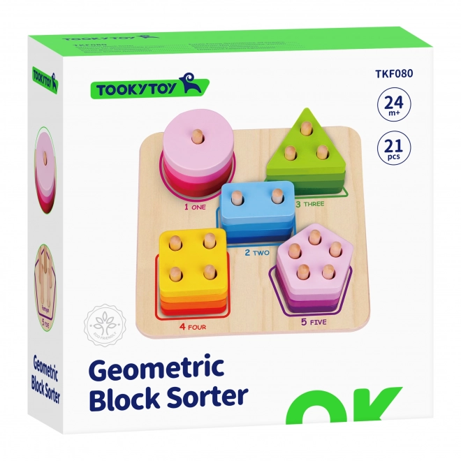 Puzzle di legno con forme geometriche