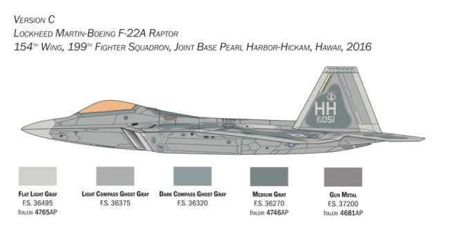 Modello in plastica Lockheed Martin F-22A Raptor