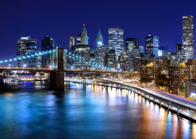 Puzzle skyline notturno di New York