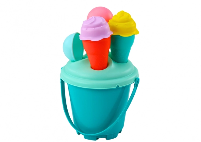 Set da sabbia gelati secchiello e paletta blu