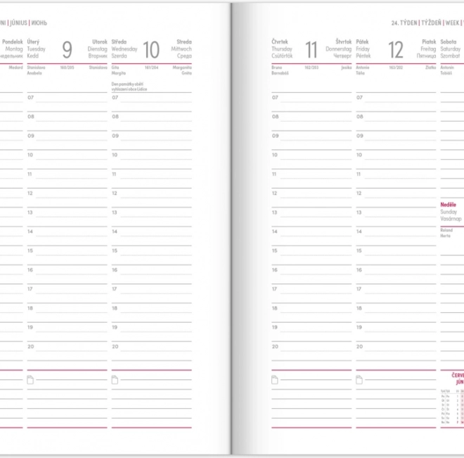 Agenda settimanale Balakon 2026, nero