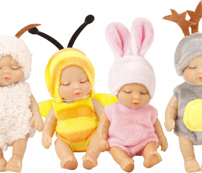 Bambino in vestito con motivi di animali