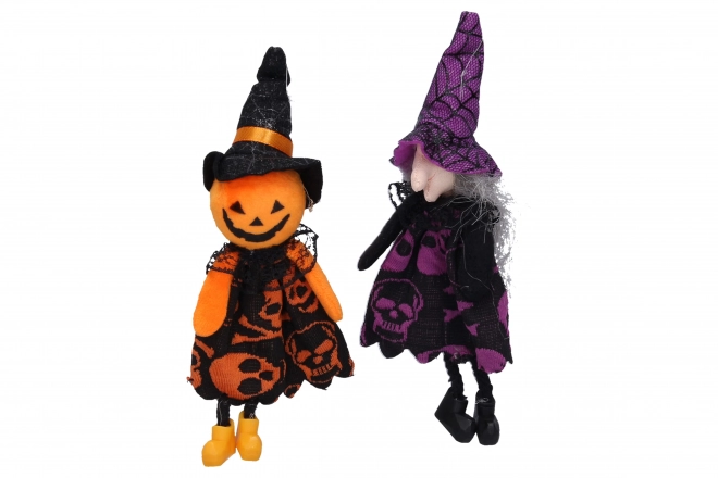 Decorazione Halloween con strega e spaventapasseri da appendere