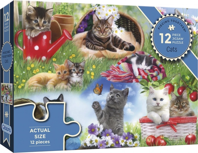 Puzzle GIBSONS Uniamo le forze: Gatti 12 pezzi