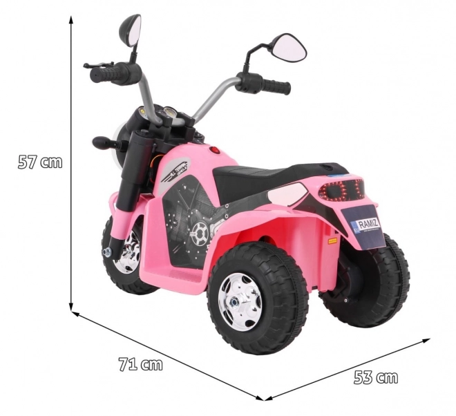 Motoretta per bambini con batteria suoni LED rosa