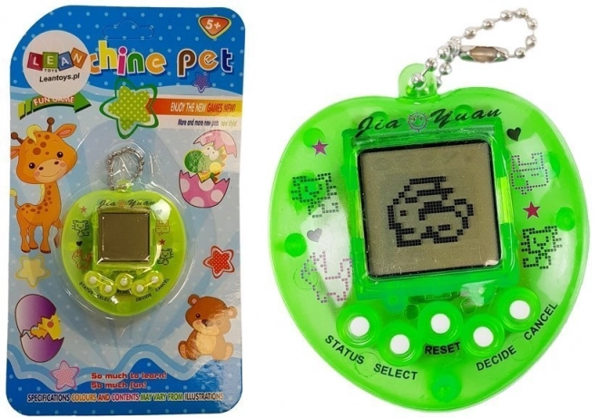 Gioco elettronico Tamagotchi verde con catenella