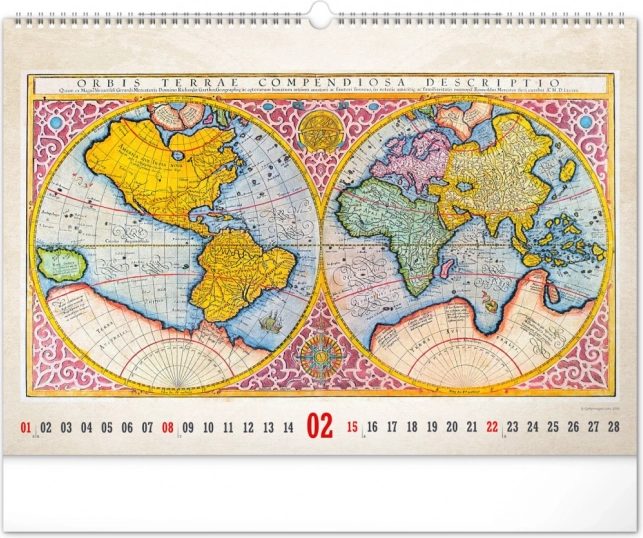 Calendario da parete Mappe antiche 2026