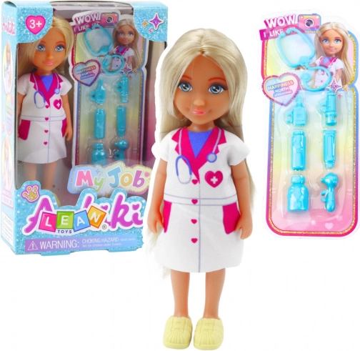 Mini bambola Dottoressa con accessori medici