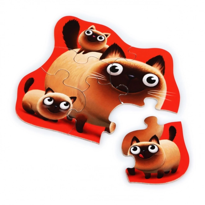 Animali con cuccioli Puzzle 5 in 1