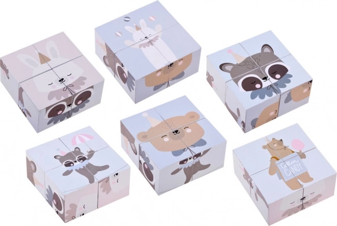 Puzzle animali in blocchi di legno per bambini