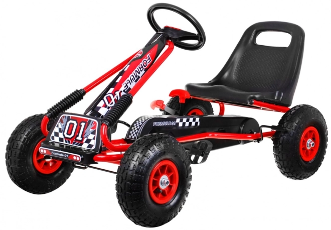 Gokart a pedali per bambini verde con sedile regolabile – rossa