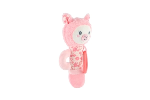 Peluche sonaglino e dentaruolo lama rosa 19cm