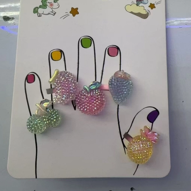 Set di Anelli con Frutta, 5 pezzi