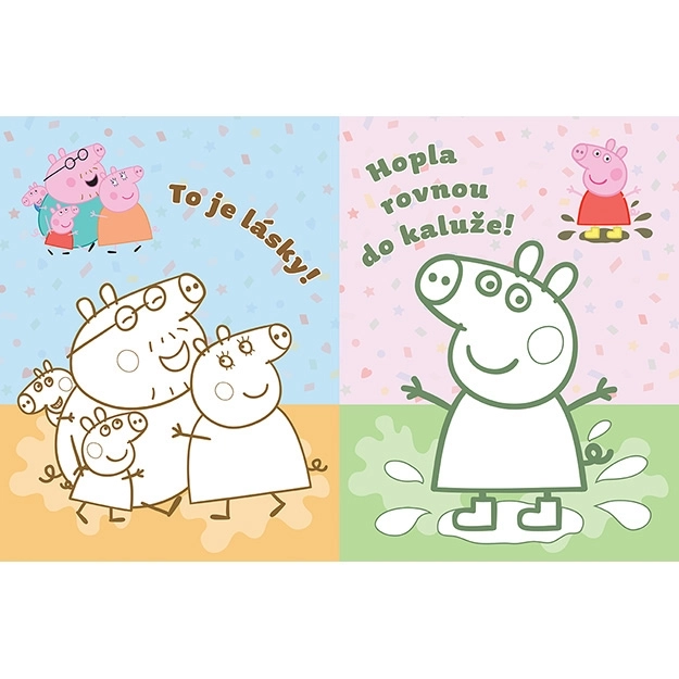 Libro da colorare con immagini termoadesive di Peppa Pig