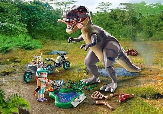 Set di figurine dinosauri alla ricerca del T-Rex